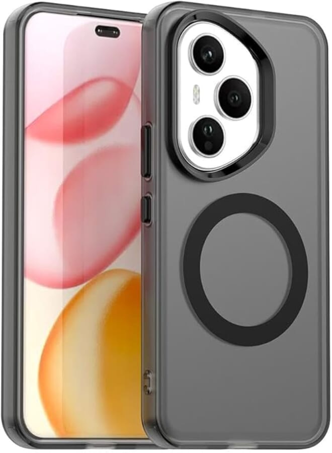 fascination magnetic phone case cover compatible with Honor 400 pro Candy PC Hybrid TPU Shockproof Phone Case for Honor 400 pro (Black)